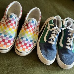 Vans Rainbow & Color Block Kids Slip-On Shoes